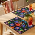 thumbnail image 4 of Mexican Flower Placemats Set of 12 Abstract Colorful Floral Leaf Plant Place Mats Indoor Wipeable Table Mats Washable Cloth Dining Table Placemats for Kitchen Holiday Party Home Decor 13x19 Inch, 4 of 9