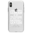 thumbnail image 1 of DistinctInk Clear Shockproof Hybrid Case for iPhone XS Max (6.5" Screen) - TPU Bumper Acrylic Back Tempered Glass Screen Protector - Baseball Season Scream at my TV, 1 of 5