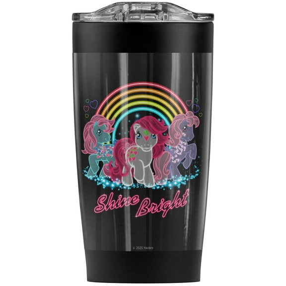 My Little Pony Retro/Neon Ponies Stainless Steel Tumbler 20 oz Coffee Travel Mug/Cup, Vacuum Insulated & Double Wall with Leakproof Sliding Lid | Great for Hot Drinks and Cold Beverages