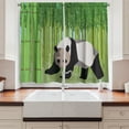 thumbnail image 2 of Ambesonne Geometric Forest Kitchen Curtains, Polygonal Panda, 55"x45", White Black and Green, 2 of 3