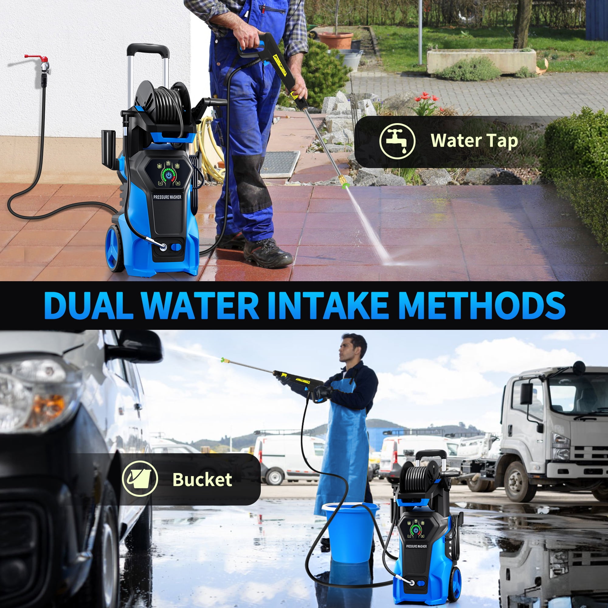 Fenbeli 5000 PSI Electric Pressure Washer, 3.2 GPM High-Powered Cleaner with 5 Nozzles, Foam Cannon for Cars, Patios & Outdoor Cleaning