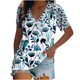 thumbnail image 1 of Blusa de manga corta con cuello en V informal para mujer a la moda, camisetas de verano Fridja  ghk6551, 1 of 1