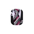 thumbnail image 1 of Set de Corbata Barry.Wang en Seda con Rayas Burdeos, Negro y Gris, 1 of 6