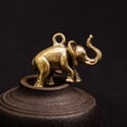 thumbnail image 4 of Lefu Retro Cute Pure Copper Brass Solid Elephant Keychain Chain Pendant Crafts, 4 of 9
