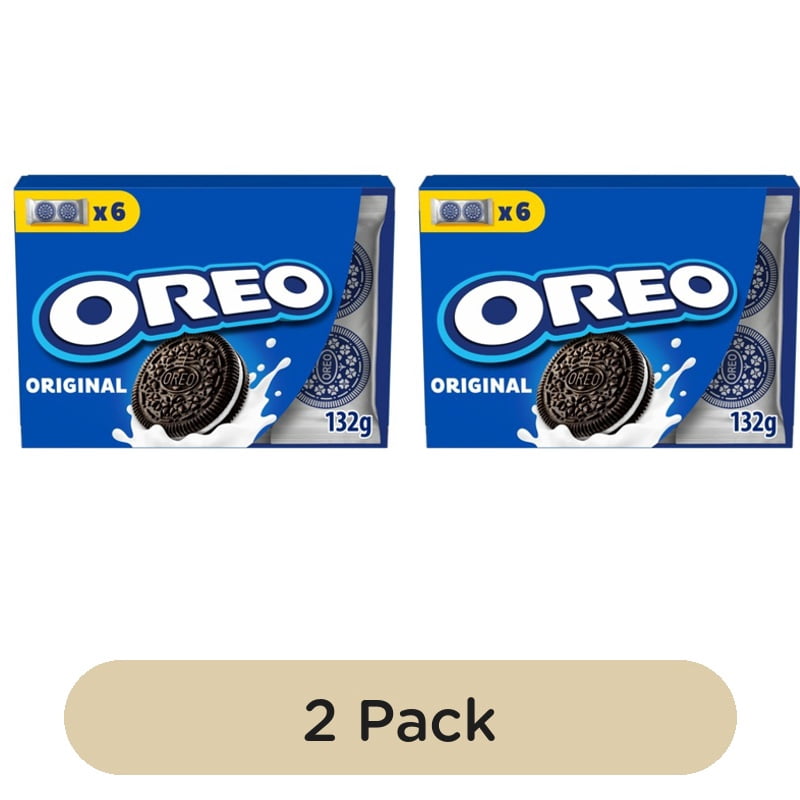 Oreo Chocolate Sandwich Biscuit Lunchbox 6 x 22g, British Import (Pack of 2)