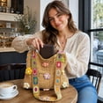 thumbnail image 5 of Crochet Knit Boho Shoulder Bag Handmade Floral Hollow Crochet Tote Bag Women Lightweight Crossbody Purse Breathable Woven Handbag for Summer Beach Travel Daily Shopping Vacation Accessories,White, 5 of 6