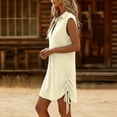 thumbnail image 6 of Guieoi Summer Dresses for Women Plus Size for Beach Vacation Sleeveless V-Neck Midi Dress Yellow XL, 6 of 8