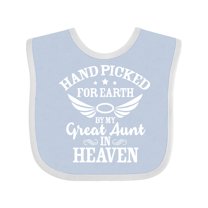 Inktastic Handpicked for Earth by My Great Aunt in Heaven Boys or Girls Baby Bib