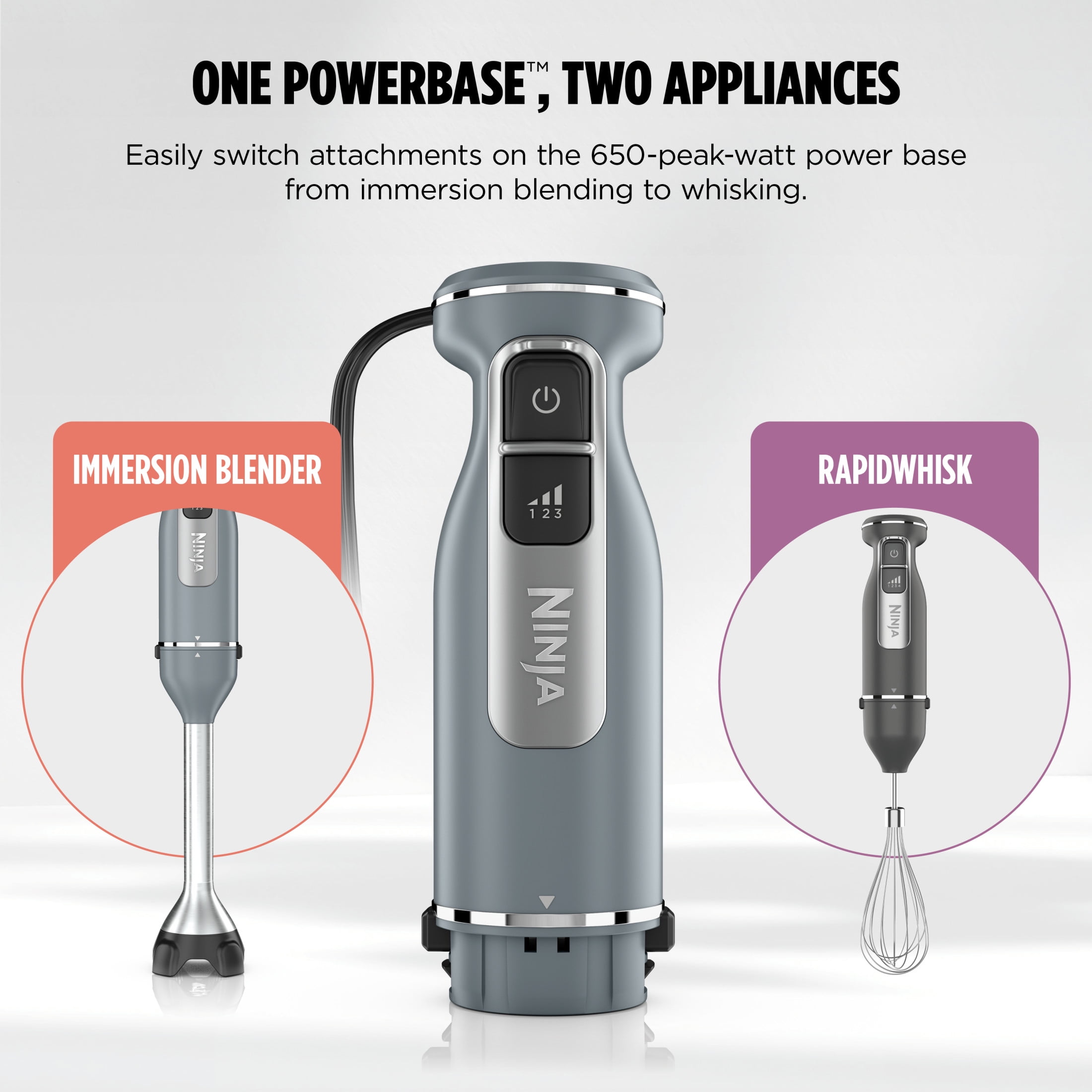 Ninja® Power Duo Immersion Blender and Whisk, 650-watt motor