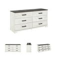 thumbnail image 6 of Signature Design by Ashley Shawburn Six Drawer Dresser, Two-Tone Whitewash and Rustic Gray, Modern Farmhouse, 6 of 8