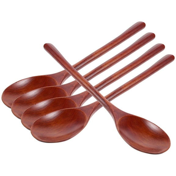 unbranded  5 Pcs Long Handle Wooden Spoon Measuring Spoons Soup Teaspoon