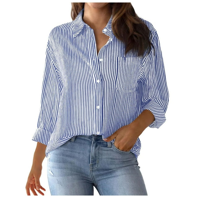 Long Sleeve S Big Colla Shirts for Women Womens Relaxed T Shirts with Patterns Oversize Denim Shirt for Women Fall Women Shirts Womens Fall Shirts Long Sleeve Women Running Shirt Shirts Workout Women
