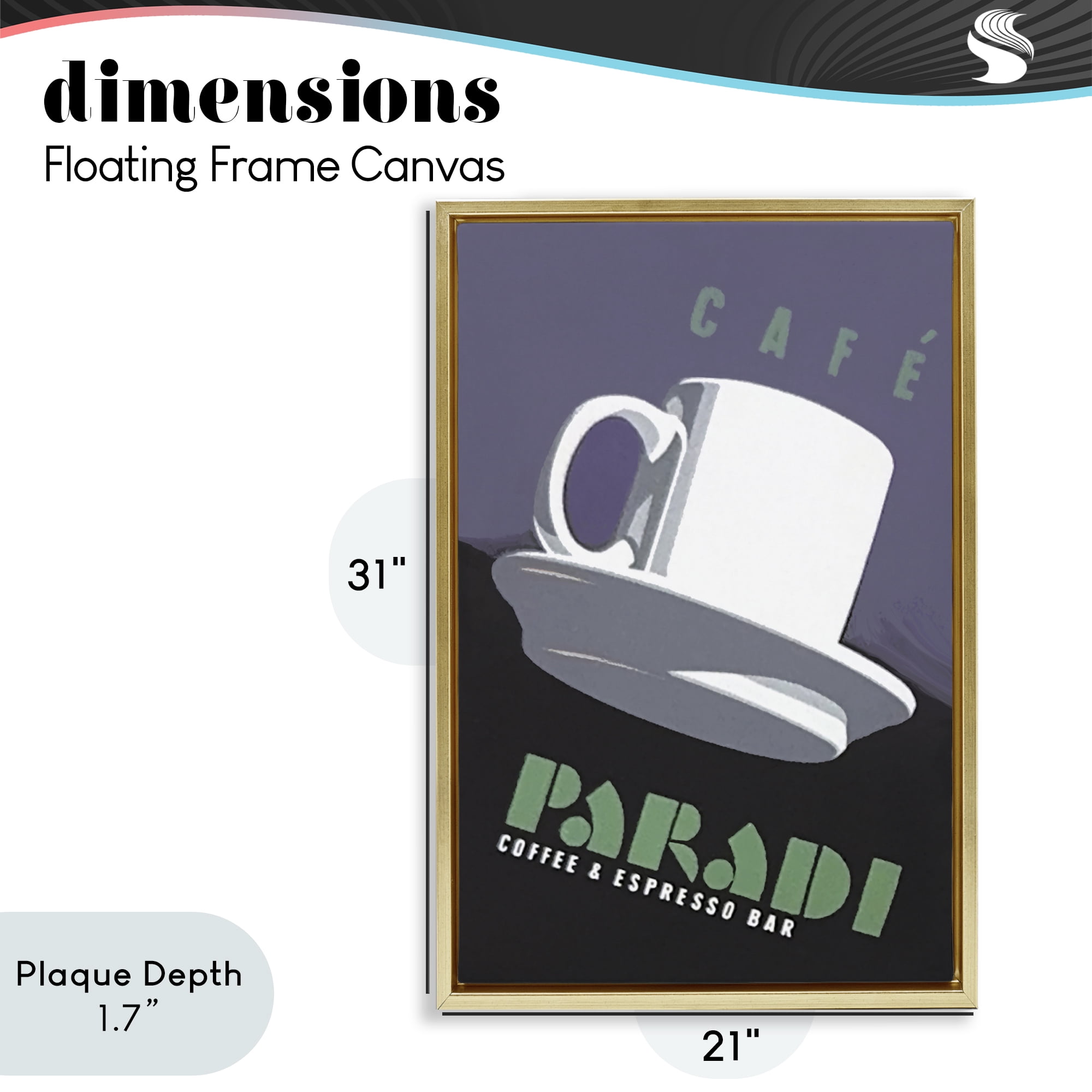 Stupell Industries Paradi Coffee & Espresso Gold Framed Floater Canvas Wall Art, design by Jadei Graphics