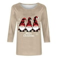 thumbnail image 4 of VKOYWKM Women's Christmas Tops Christmas Graphic Tees Crew Neck Loose Fit 3/4 Sleeve Tops Holiday Family Party Blouses, 4 of 4