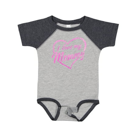 

Inktastic I Love My Mommy in Pink Chalk Heart Gift Baby Boy or Baby Girl Bodysuit