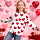 thumbnail image 5 of Sudadera sin capucha para niño, con estampado de San Valentín, de manga larga, informal, deportiva, con capucha, sudadera de manga larga sin capucha, top con inserciones en los hombros, blusa de polié, 5 of 8