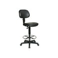 thumbnail image 2 of Office Star Chaise de Dessin Pneumatique à Siège et Dossier en Vinyle Sculpté avec Anneau Repose-Pieds Chromé Ajustable, Noir, 2 of 5