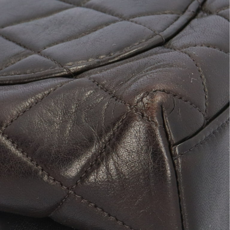 Pre-Owned Chanel Matelasse Coco Mark Handbag Lambskin Black