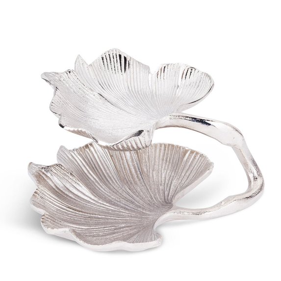 Set of 6 Small Two Tier Gingko Leaf Plate