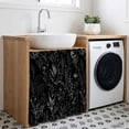 thumbnail image 3 of Black Spring Floral Cabinet Curtain 35"Wx35"L, Dustproof Under Sink Skirt with Self Adhesive Tape, Vintage Botanical Watercolor Cabinet Curtain Cover for Kitchen Sink, Bathroom Vanity, Laundry Room, 3 of 9