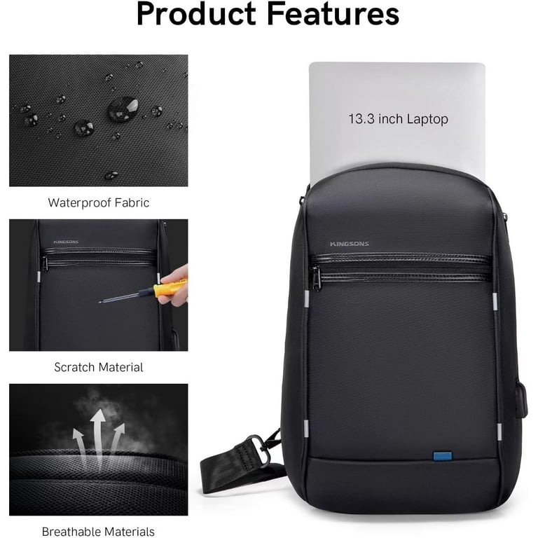 Waterproof Anti Theft and USB Charging Crossbody Backpack Tablet