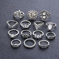 thumbnail image 3 of AYYUFE Pack Of 14 Sunflower Moon Shape Women Knuckle Band Rings Set Finger, 3 of 8