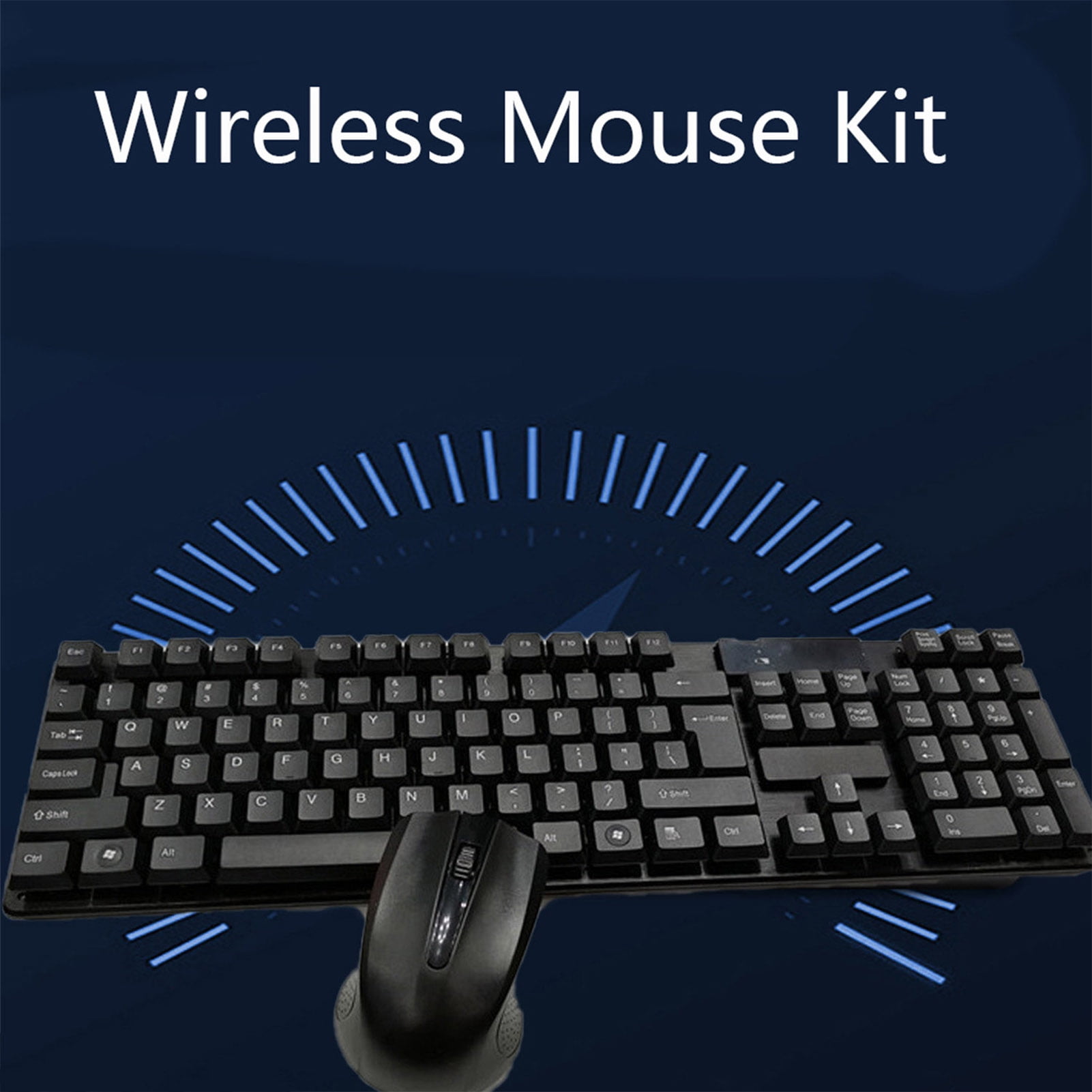 (30 pack) Suproot Wireless Keyboard and Mouse, Black 2.4GHz Ultra Thin Full Size Wireless Keyboard Mouse Combo Set with Number Pad for Laptop, PC, Desktop