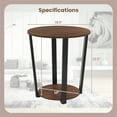 thumbnail image 3 of Gymax Table d'Appoint Industrielle Table de Chevet avec Étagère de Rangement et Cadre en Métal, 3 of 10