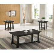 Kings Brand Furniture-3-Piece Espresso Occasional Set, Coffee 2 End Tables