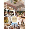 thumbnail image 5 of Retro Brown Table Cloth 54x108 Inch Rectangle, Beckground Red Stripes Waterproof Tablecloth Washable Table Cover for Party Picnic Dinner Decor, 5 of 9