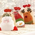 thumbnail image 6 of Christmas Gift Bag, Christmas Pendant, Large Drawstring Cloth Santa Snowman Elks Candy Snack Packaging Bag, Red Khaki Cloth Material 50x34cm, 6 of 7