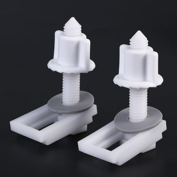 BESTONZON 2Sets Plastic Toilet Seat Screws and Nuts Hardware Kit White Easy Install Toilet Fasteners
