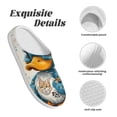 thumbnail image 5 of Picia Cute Sunflower Blue Duck for Women's Lamb-hug Comfy Fleece House Slippers Memory Foam, Slip-on House Shoes Indoor Outdoor-46/47, 5 of 7