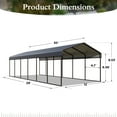 thumbnail image 7 of Alpha Joy 12' x 30' Metal Carport Heavy Duty Hardtop Carport Kits Galvanized Steel Roof Multi-Purpose Shelter, 7 of 7