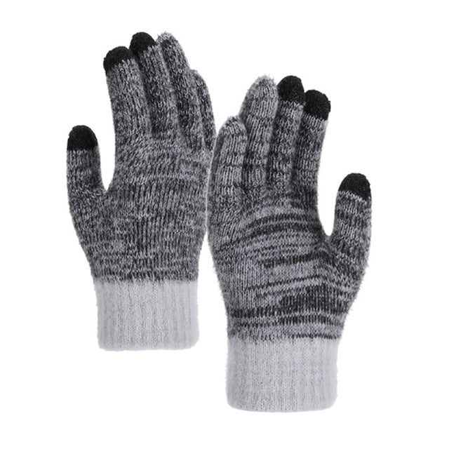 HAming Winter Knit Gloves for Women Touch Screen Color Block Cold Weather Winter Thermal Warm Glove