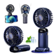 thumbnail image 1 of Ventilador de Mano Portátil Recargable Azul Profundo 5 Velocidades Pantalla Digital con Soporte para Móvil, 1 of 5