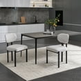 thumbnail image 3 of UHOMEPRO Dining Chair Set of 2, Mid-Century Linen Fabric Upholstered Kitchen Chairs with Metal Legs, 2PCS Dining Room Chairs Side Chairs for Dining Room Kitchen, Curve Back Design, Beige+Black, 3 of 8