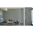 thumbnail image 4 of Concord Wallcoverings Modern Textured Wallpaper Graphics, Vinyl Accent Wall, Beige, Blue, Cream, Orange, Turquoise, 21 in x 33 Ft (57 sq. ft), 391041, 4 of 5