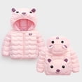 thumbnail image 4 of KYAIGUO Toddler Baby Girls Boys Cartoon Down Jacket Raincoat with Hoodie Infant Waterproof Lightweight Puffer Coat Soft Warm Padded Windbreak Bear Ears Outwears for 9M-6Y, 4 of 9