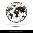 thumbnail image 1 of Modern Industrial Style Iron Art 3D Map Wall Clock with Creative Digital & Pointer Display, 24-Hour Indicator, Sweep Second Motor - Compact 60cm Decorative Timepiece for Home, Office, Public Spaces, 1 of 6