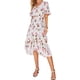 thumbnail image 4 of SAYOO Mujer Verano Cuello en V Manga Corta Cintura Alta Ruffle Hem Midi Vestidos SAYOO Sexy, 4 of 7
