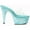 Clear/Baby Blue, variant on Ellie Shoes E-709-Web 7 Inch Womens Web Design Mule. 12 / Clear/Baby Blue