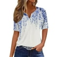 thumbnail image 7 of Xdegoge T Shirts for Women V Neck Button Down Short Sleeve Summer Tops Loose Fit Tunic Tops Dressy Casual Blouses Split Fashion Y2K Tshirts Ofertas De Hoy En Cancel Membership, 7 of 7