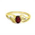 thumbnail image 6 of 10k Yellow Gold Oval Garnet And Diamond Ring, 6 of 6