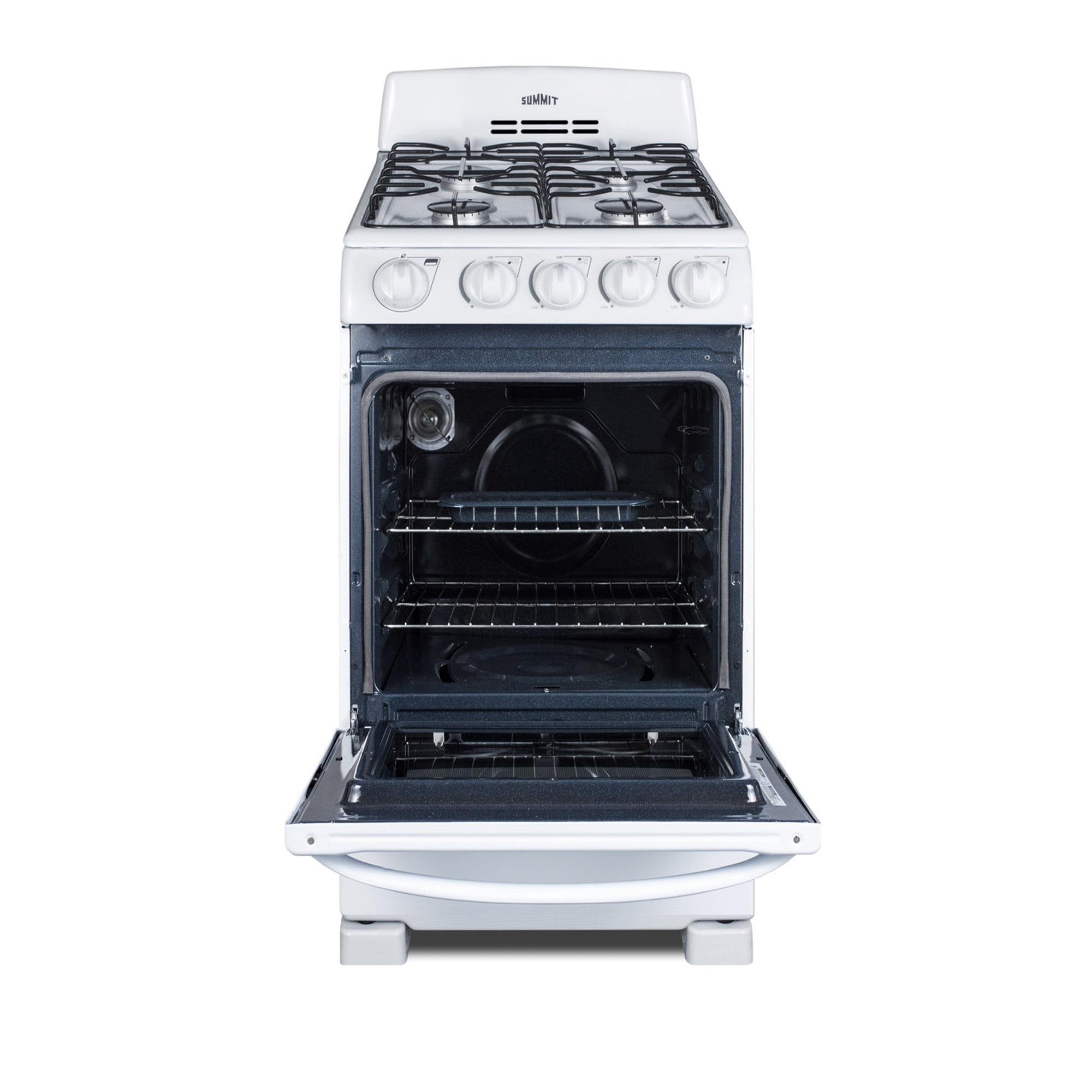 Summit 20 Inch Gas Range, 2.3 cu.ft. Oven,, ADA Compliant, White - RG244WS