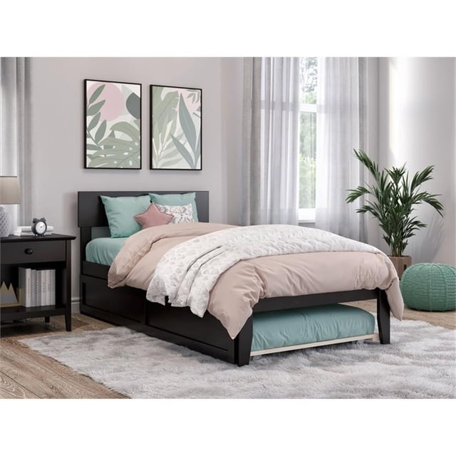 AFI Lit Simple Moderne en Bois Boston avec Tiroir-Lit Simple, Couleur Espresso