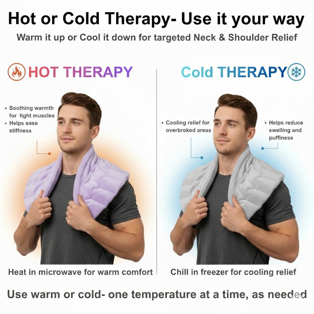 Herbal Concepts Microwavable Neck and Shoulder Wrap, Hot and Cold Therapy, Charcoal