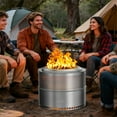 thumbnail image 5 of Large Stainless Steel Smokeless Fire Pit Wood Burning Stove Outdoor Camping Patio Picnic, 20inch, 5 of 13
