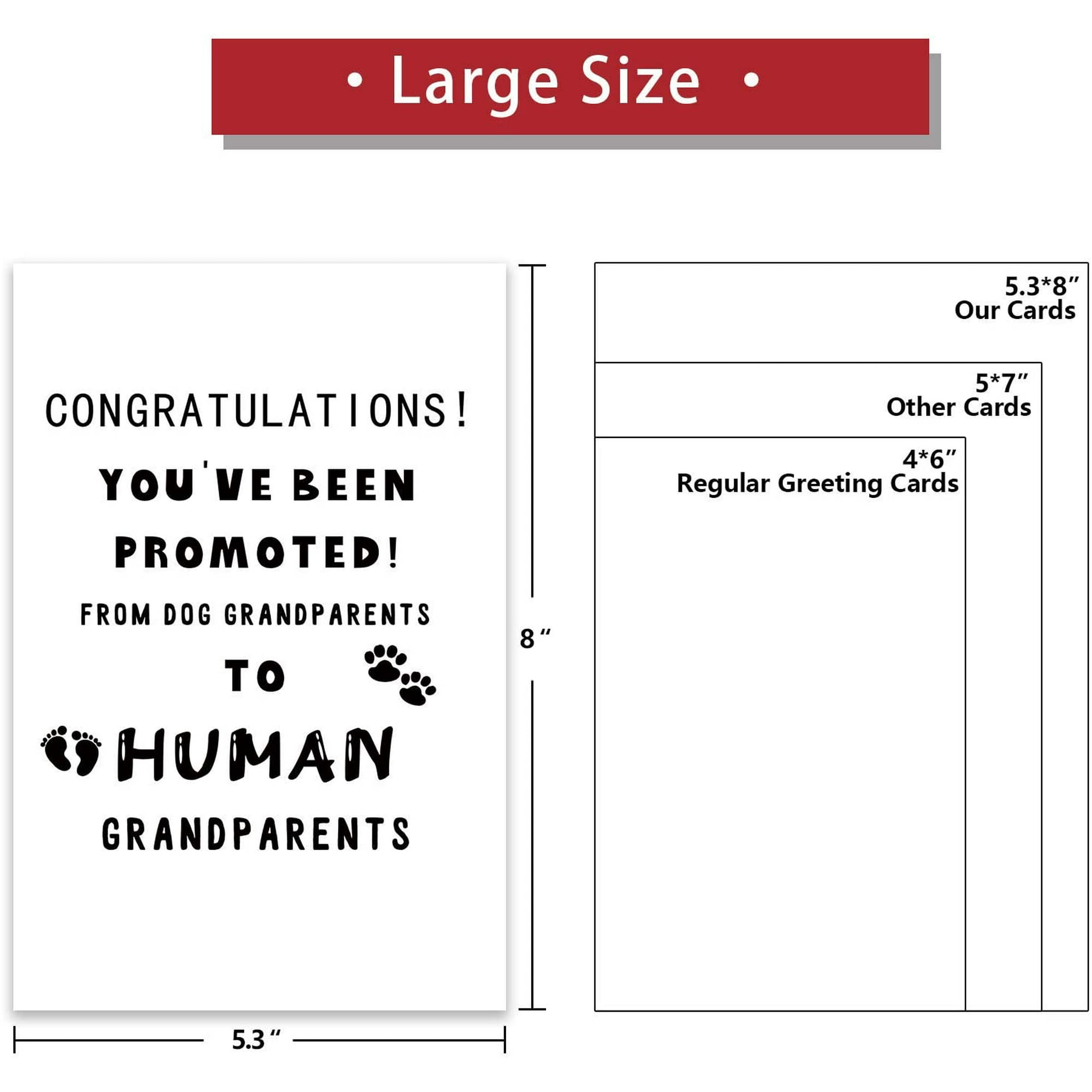 Funny Announcement Card, Pregnancy Reveal Cards for Parent, You've Been  Promoted from Dog Grandparents to Human Grandparents | Walmart Canada