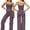 Purple, variant on PISONIC Womens Workout Sets Two Piece Spaghetti Straps Crop Top Matching Straight Leg Pants Gym Work Pilates Outfits